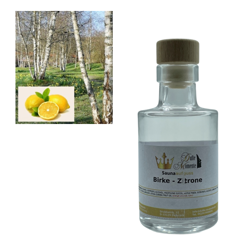Birke-Zitrone - Saunaaufguss-Konzentrat in hochwertiger Glasflasche