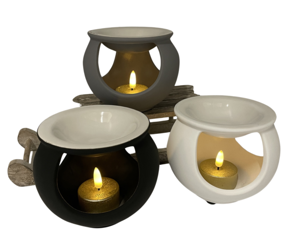 Duftlampe aus Keramik mit Silikon aus Galvan – inklusive Teelicht